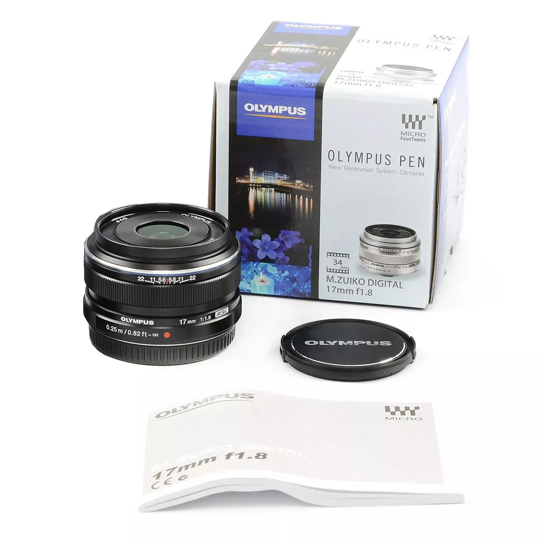 New Boxed Olympus M.Zuiko Digital 17mm F/1.8 F1.8 Lens Black