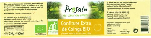 Etiquette de confiture Bio - Marque PROSAIN  (15) - Imagen 1 de 1