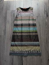 Missoni Striped Crochet Metallic Sleeveless Mini Dress 42