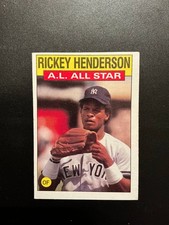 1986 Topps Rickey Henderson #716 A.L. All-Star Yankees HOF