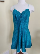 Vintage 1990s Victoria s Secret Teal Negligee Size Large Adjustable Straps