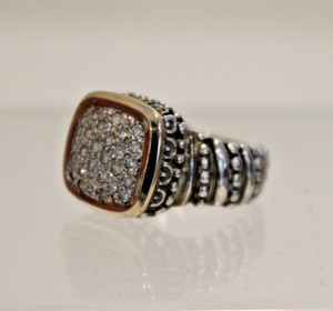 Alwand Vahan 14K Gold & Sterling Silver Ring w/ Pave Diamonds
