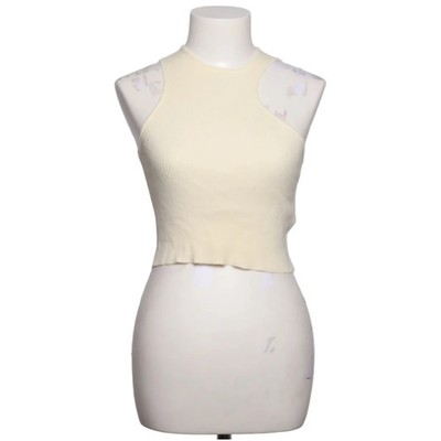 Tank­top, Größe: 36, Weiß, Einfarbig, Rippenstrick, Damen #YNw
