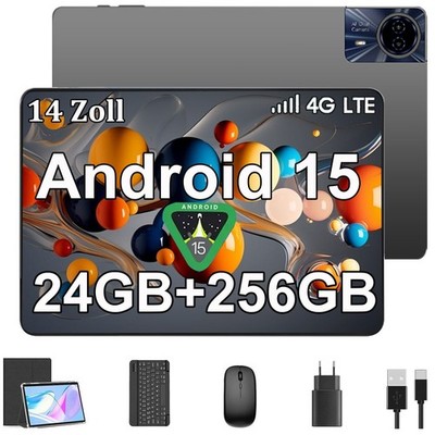 2026 Neu Gaming Tablet 14 Zoll Android 15 PAD 24GB RAM 256GB ROM 8580mAh 2.4K HD