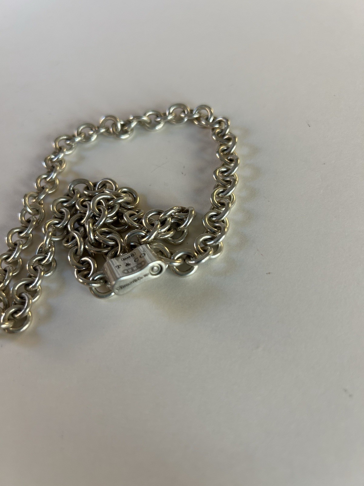 Tiffany & Co Necklace 1837 With Lock Pendant 16 Inch Sterling Silver