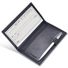 Supple Leather Checkbook Cover with Free Divider - Italian Calfskin Black