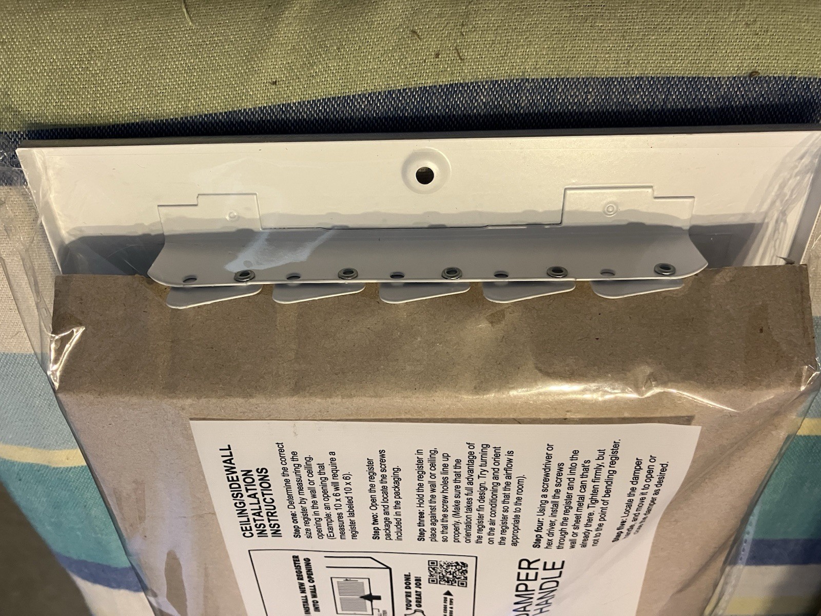 NEW Register Grille 6" x 10”White HVAC SUPPLY AIR Register Adjustable Damper