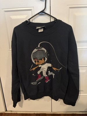 Trukfit Men's S Black Respect The Few Graphic Logo Fleece Crewneck Sweatshirt