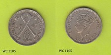 Southern Rhodesia / Zimbabwe 6d Six Pence 1947 (George VI) Coin D