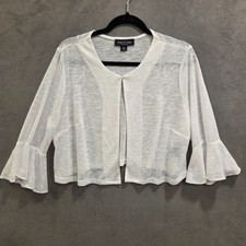 Perceptions New York Shrug Shawl Cardigan Women's XLarge White Classic Dainty