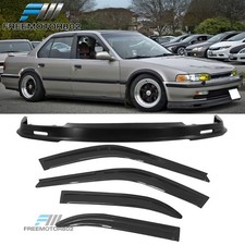 For 90-93 Honda Accord Sedan 4dr Mugen Style Pp Front Bumper Lip Window Visor