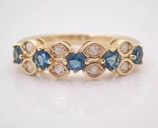 2 Ct Round Lab Created Blue Topaz Engagement Wedding Ring 14K Yellow Gold Plated