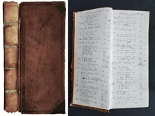 1858-65 antique C.C STANLEY general STORE LEDGER milford ma whiting ring kimball