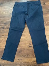 George Men  s Slim Straight Chino Pants Size 40x32 Blue Navy Casual