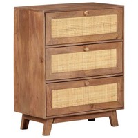 Mangoholz Sideboard 3 Schubladen Kommode Anrichte Beistellschrank Vidaxl
