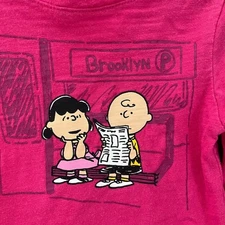 Appaman x Peanuts - Pink Shirt w Lucy & Charlie on Brooklyn subway - Size 3