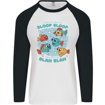 Fruit of the Loom Bloop Bloop Funny Angel Fischer Herren L/S Baseball T-Shirt