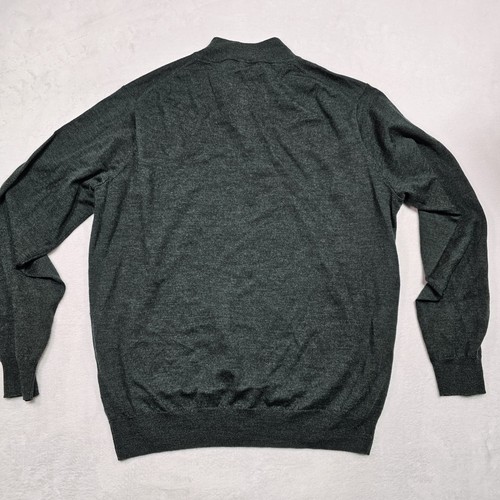 Peter Millar 1/4 Zip Sweater Mens Large Hunter Merino Wool Silk Blend Pullover - Picture 5 of 7