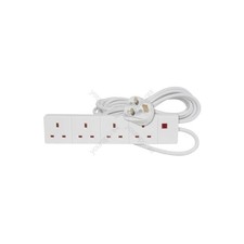 Image of Mercury 4 Gang Extension Leads - 4-Way Lead, Neon