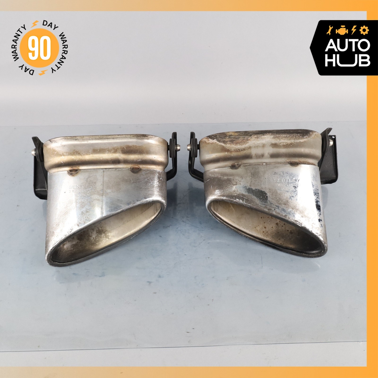 Bentley Continental GTC GT Exhaust Muffler Tips Left and Right Set OEM 43k