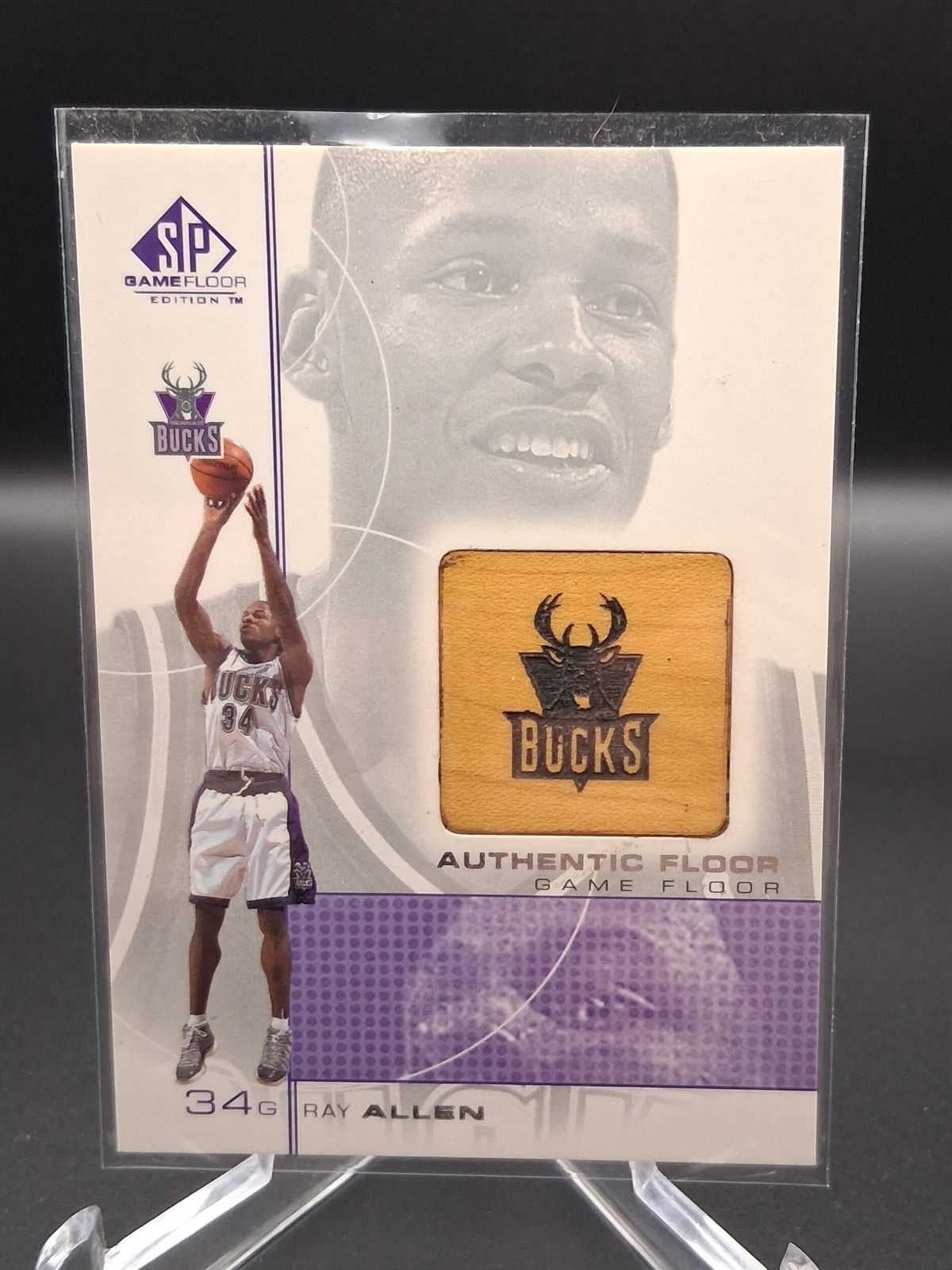 2000-01 SP Game Floor Edition Ray Allen Authentic Game Floor Relic #RA2 Bucks