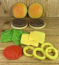 Vintage 1987 Burger King Whopper Cheeseburger Onion Rings Pretend Play Food