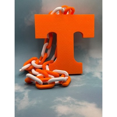 Tennessee Volunteers Logo Oversized Necklace, Fan Chain 'Let's Go Vols '