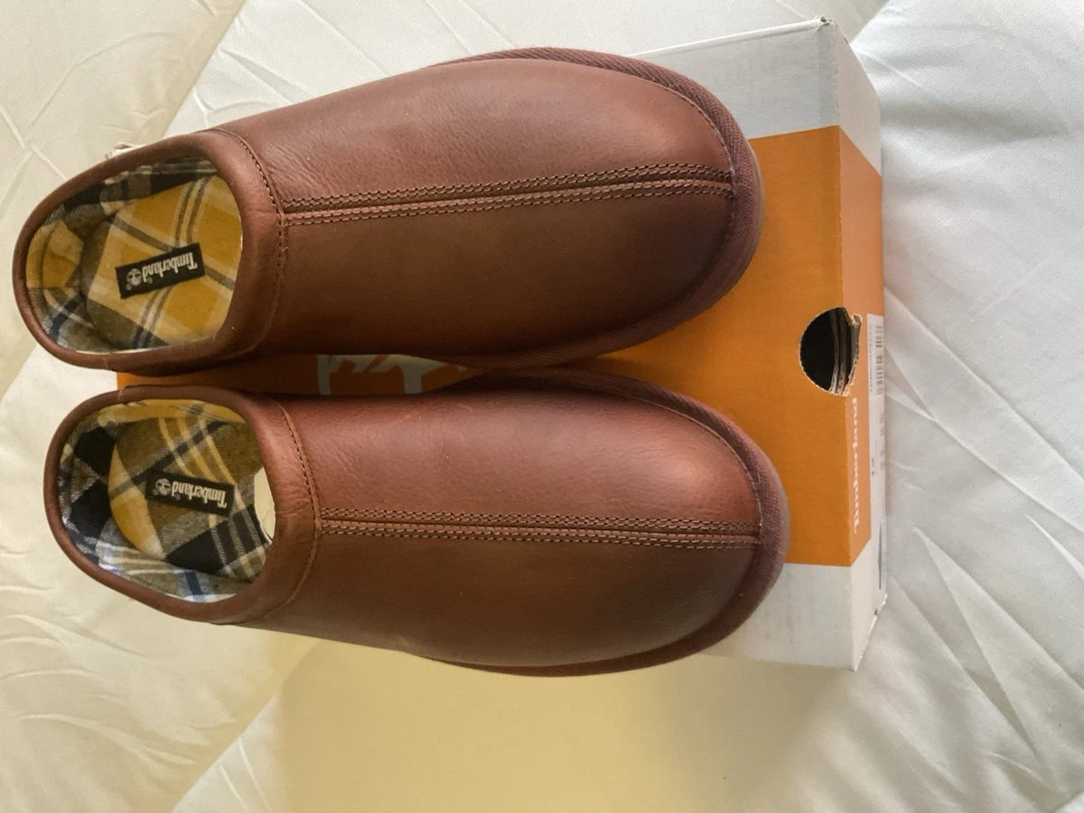 Timberland Mens Anti-fatigue Brown Leather Shoes Sz 9M Indoor/Outdoor Slippers timberland slippers products for sale | eBay main image 3