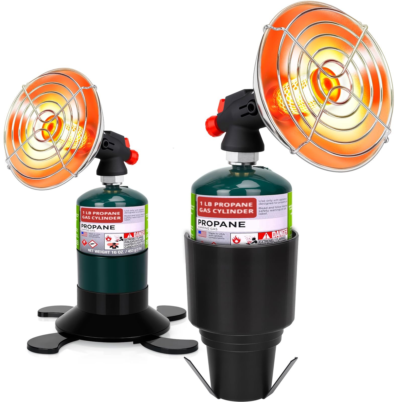 , Portable Propane Heater With Self Igniter, 2-in-1 Outdoor S...