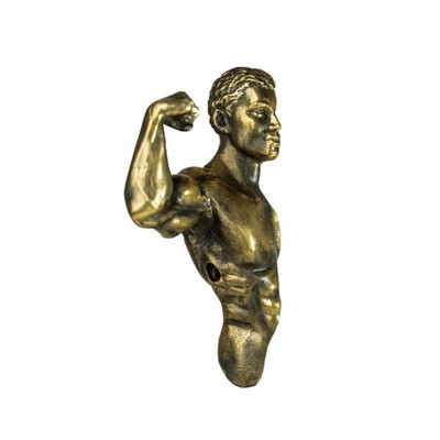 Solid Brass Athlete Wall Hook Bodybuilder Gym Decor for Towel Bag Coat