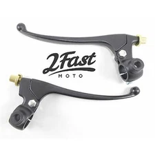 Black Brake Clutch Lever Set with Perch 7/8" Bar For Honda, Hodaka   2fm32-69870