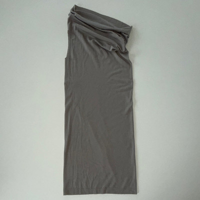 Rick Owens Damen Kaschmirkleid One Shoulder Gr. 36 Beige Midi Kaschmir 