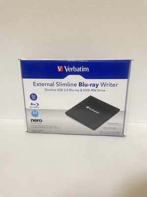 Verbatim 70102 External Slimline Blu-ray/DVD Writer Drive 6x Speed USB 3.0