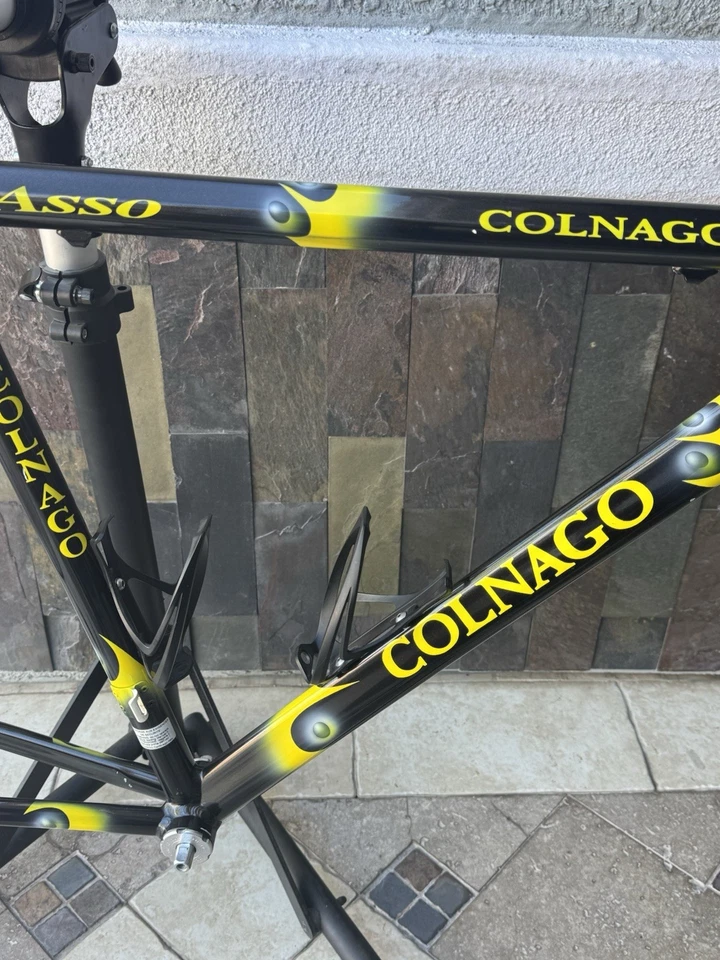 Quadro Colnago Asso 54cm 7005 liga bicicleta de estrada garfo de carbono 700c freio aro vintage - Imagem 3 de 4