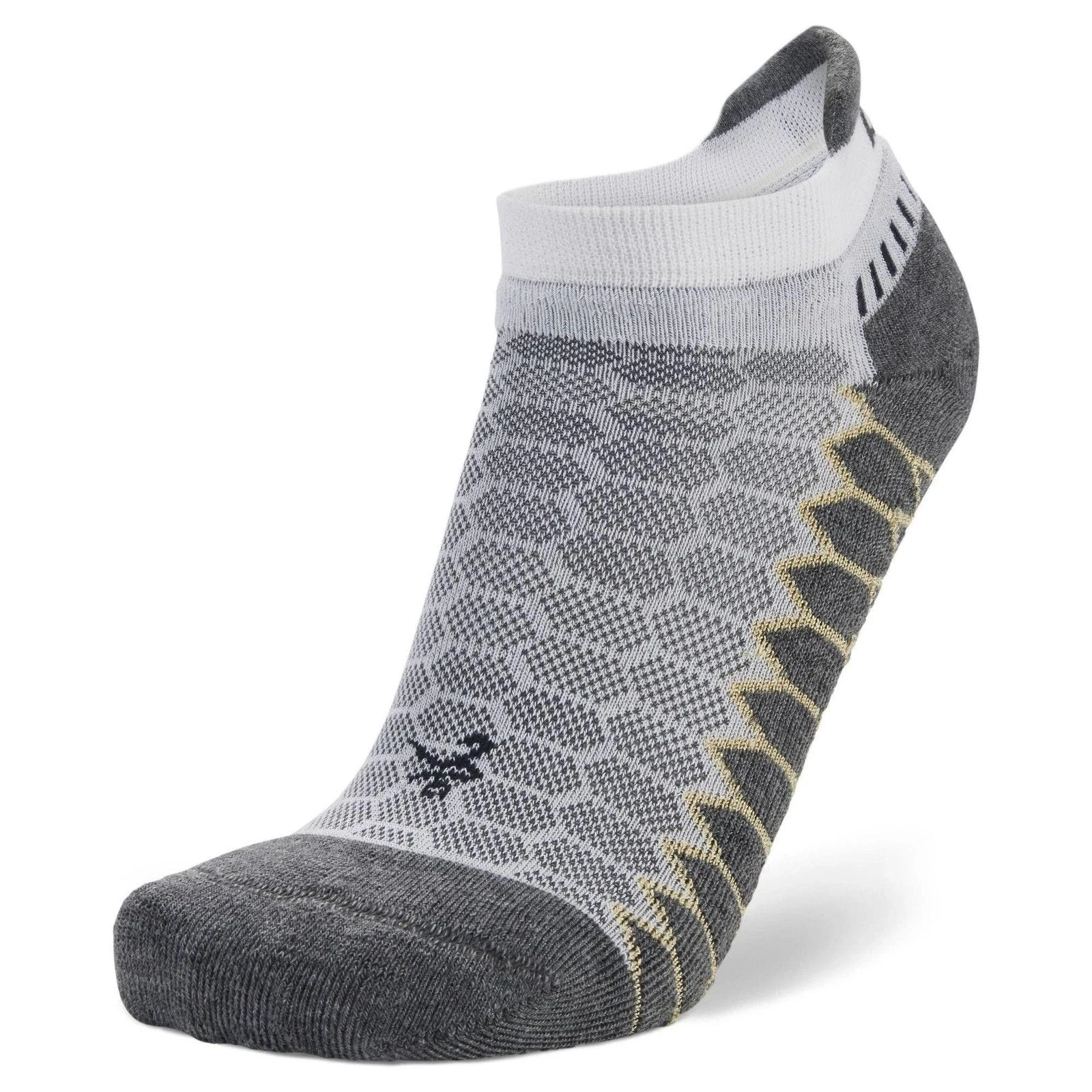 Balega Silver Compression Fit No Show Running Socks White Grey Small
