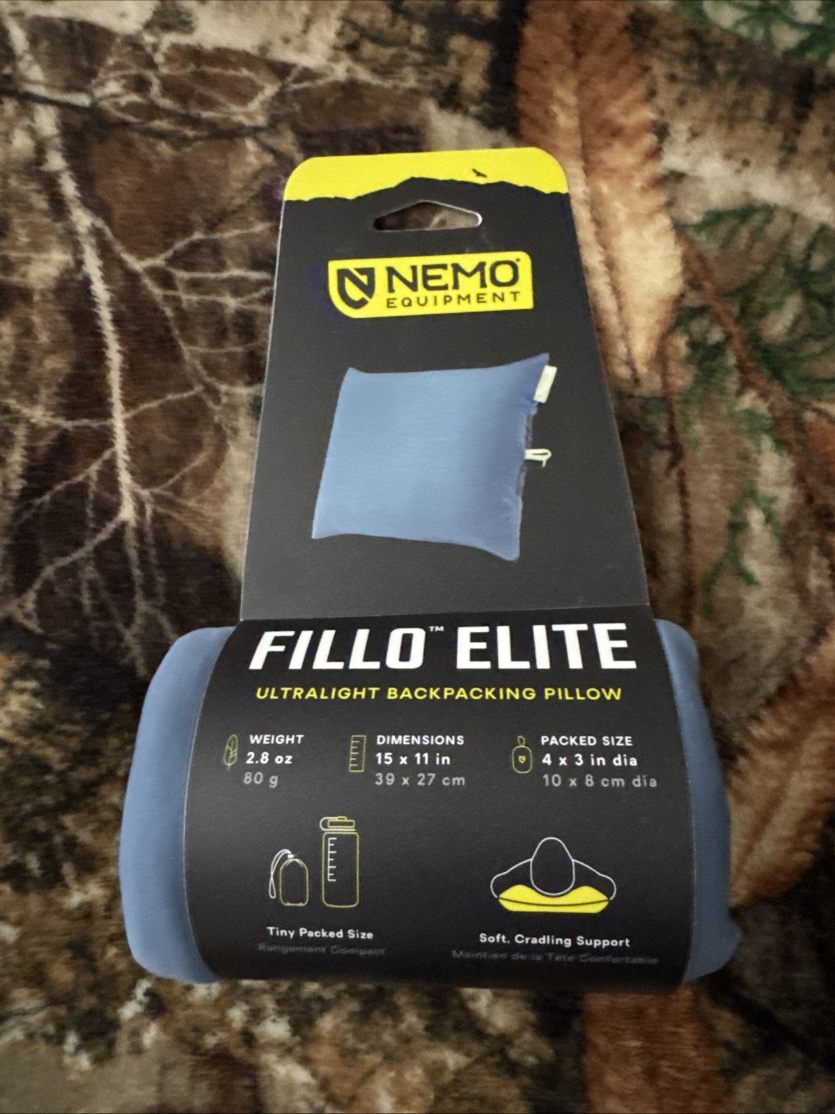 NEMO Fillo Elite Pillow Blue Horizon/Citron Brand New