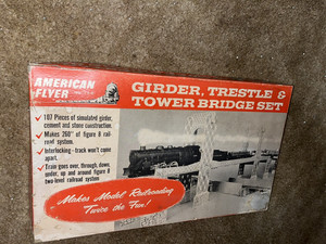 NICE,RARE AMERICAN FLYER S GAUGE 748 GIRDER,TRESTLE & TOWER BRIDGE SET