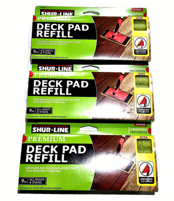 3 Pack Shur-Line Premium Deck Pad Refill 9in All Paints & Stains