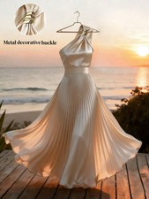 Elegant Ladies Maxi Dress in Apricot Colour