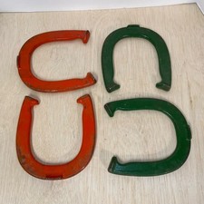 Vintage Set of 4 Pitching Horseshoes Double Ringer Diamond Duluth Drop Forged