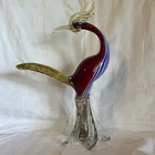 Vintage Murano Glass Road Runner Figurine Pheasant Bird, 15-inch