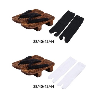 Japanische Holz Clogs mit Tabi Socken Indoor Outdoor Cosplay Anti Rutsch Schuhe