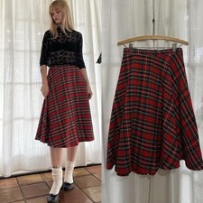 Vintage 60s Plaid Tartan Skirt Rockabilly Pinup Twee