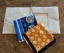 Two New Vintage Christian Dior Silk Scarves with Packaging Hand Rolled Edges