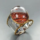 Jewelry gem 18 ct Natural Ghost Quartz Ring 925 Sterling Silver Size 7 /R474969