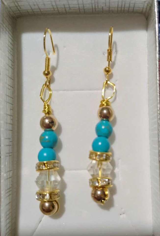 Orecchini Fatti A Mano Con Pietre Naturali E Monachelle Argento 925 Cadauno.  - Immagine 2 di 4