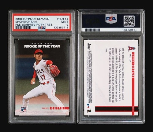 SHOHEI OHTANI RC SP PSA 9 2018 Topps On Demand ROTY4 Rookie Of Year Winner /287