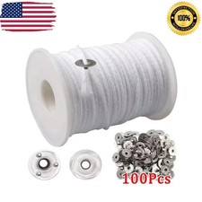 200FT Braided Wicks Candles Spool Cotton 100Pcs Wick Clips For DIY Candle Making