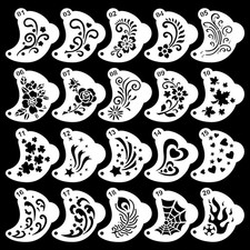 Face Painting Kit 20 Pieces Reusable Paint Stencils for Adults Halloween Party C