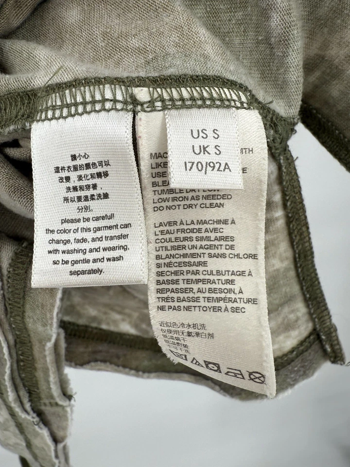 Женская рубашка Free People маленькая зеленая камуфляжная топ с коротким рукавом богемная - Изображение 3 из 4